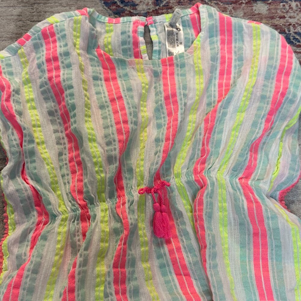 Defacto Kids Girls Stripped Swim Cover Up Size 8-10yrs in Great Shape